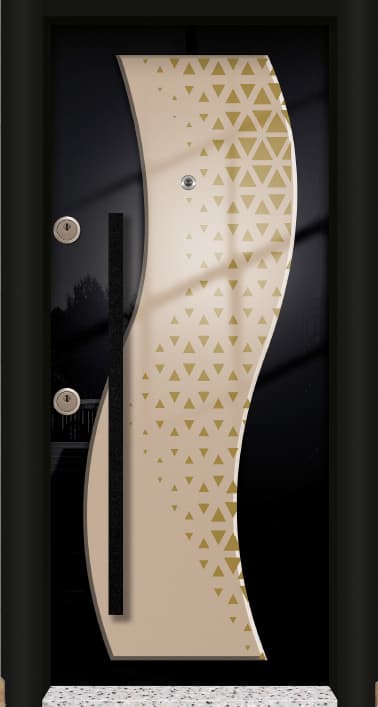 Lüks Lazer Çizim Pvc Kabartma Çelik Kapı Modeli